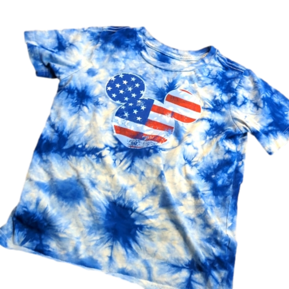 Disney official mickey shirt blue tie dye.